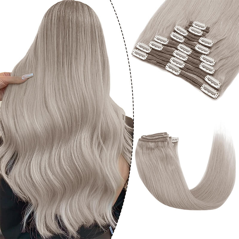 8PC Wavy Clip-in Hair Extension Kit – Hair Extension Connection