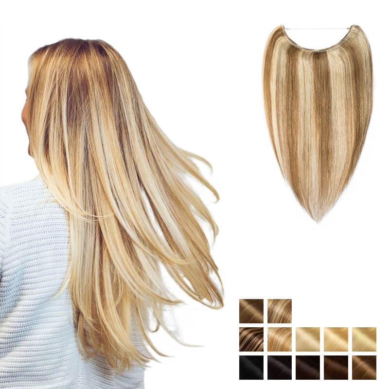 Halo Human Hair Extensions Light Volume For Thin Hair E litchi