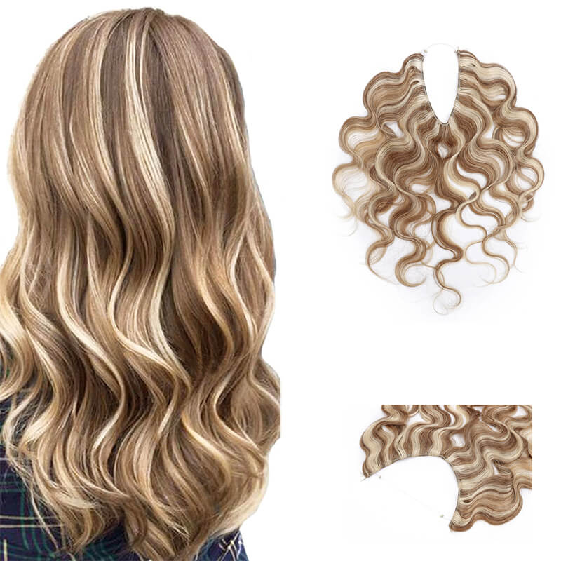 Best Human Hair Halo Extensions Highlights Wig E LITCHI Hair