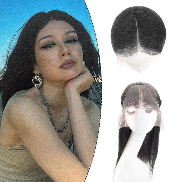 Lace Front Human Hair Wigs 13x4 Straight or Wavy Middle Parted Long Ha