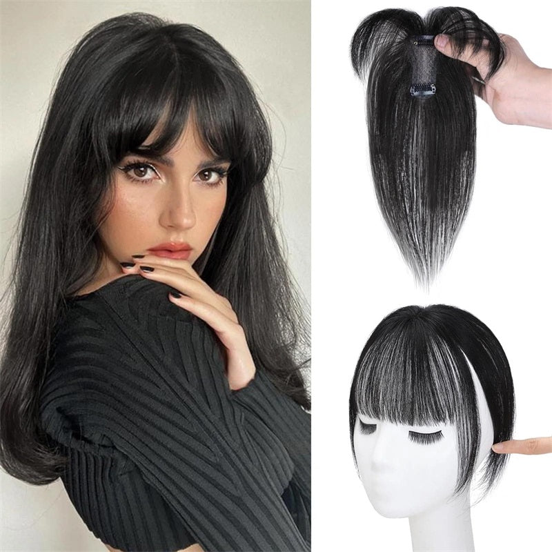 5*7 cm 360° Cover Clip in Real Human Hair Bangs