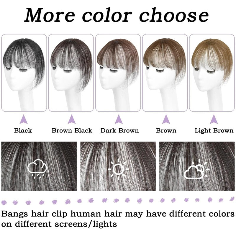 5*7 cm 360° Cover Clip in Real Human Hair Bangs