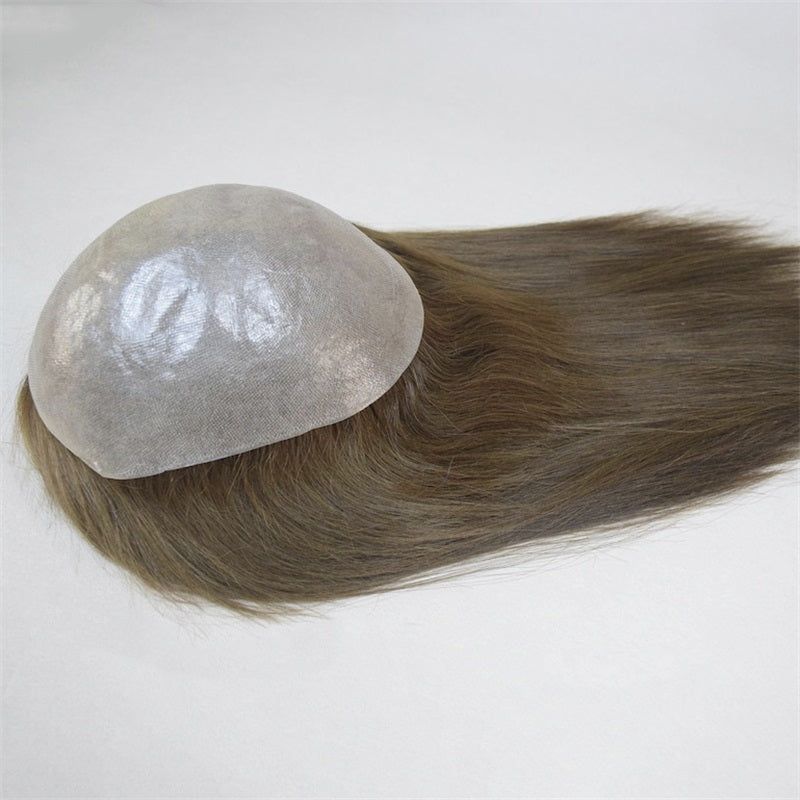 7x9" PU Thin Skin Hair Toupee - Human Hair for Alopecia, Baldness & Hair Loss