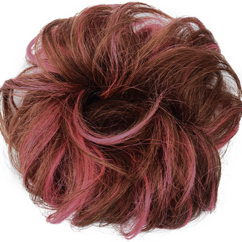 Colored Messy Bun Scrunchies Hair Piece Instant Updo E Litchi