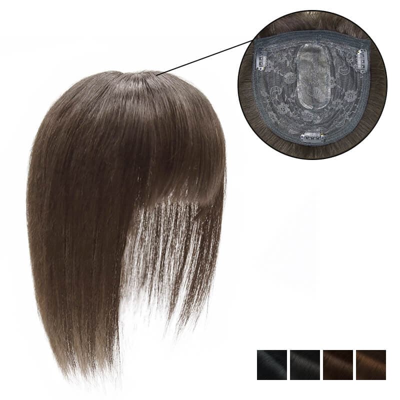 Human Hair Topper With Bangs For Thinning Hair 15 15cm Base All Shades