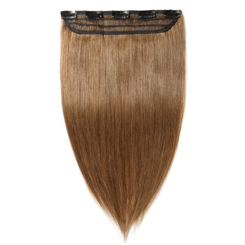 Brown Clip In Human Hair Extensions Natural Straight Single Weft Light Volume E-LITCHI® Hair