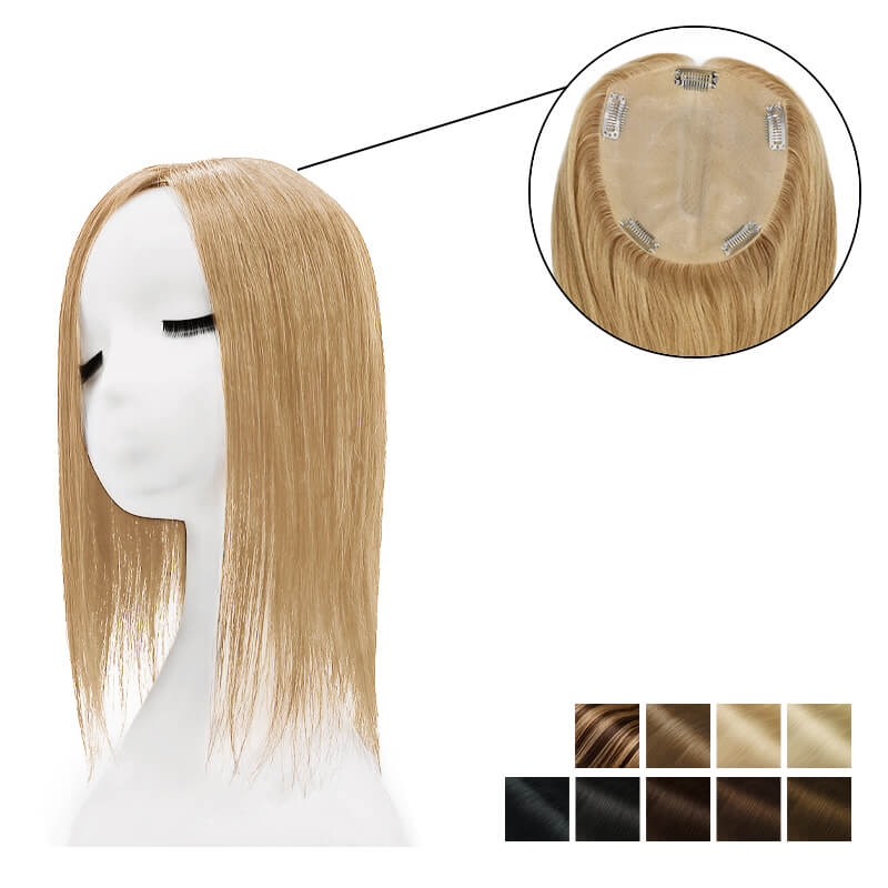 Beautiful Metamorphosis Human high quality Hair Topper Wiglet 12 inches Dark Blonde